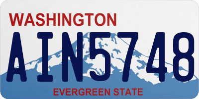 WA license plate AIN5748