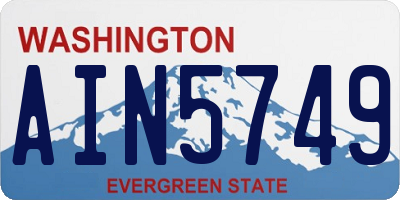 WA license plate AIN5749