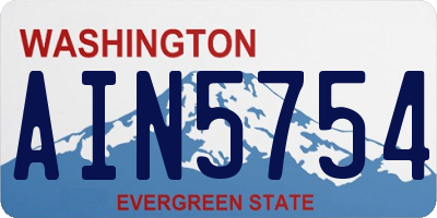 WA license plate AIN5754