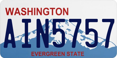 WA license plate AIN5757