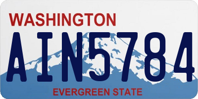 WA license plate AIN5784
