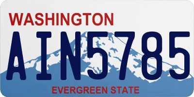 WA license plate AIN5785
