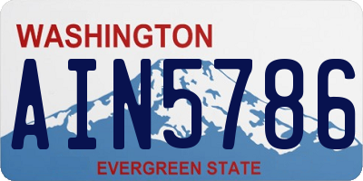 WA license plate AIN5786
