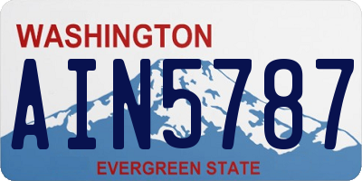 WA license plate AIN5787