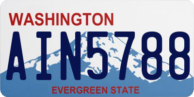 WA license plate AIN5788