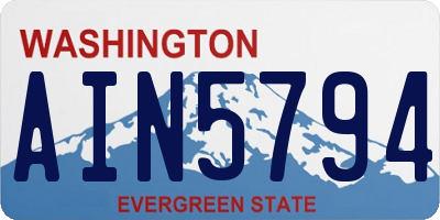 WA license plate AIN5794