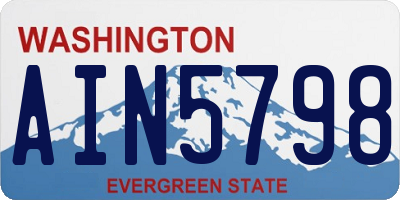 WA license plate AIN5798