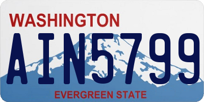 WA license plate AIN5799