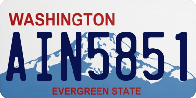 WA license plate AIN5851