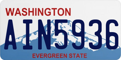 WA license plate AIN5936