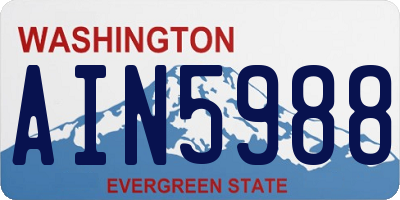 WA license plate AIN5988