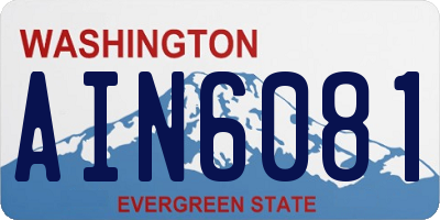 WA license plate AIN6081