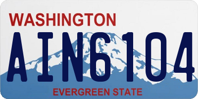 WA license plate AIN6104