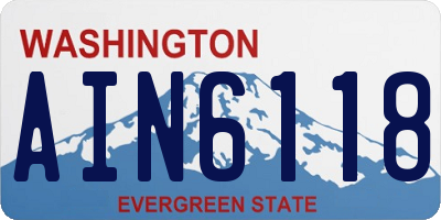 WA license plate AIN6118