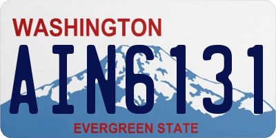 WA license plate AIN6131