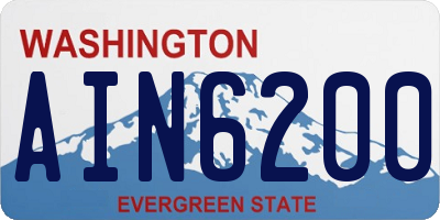 WA license plate AIN6200