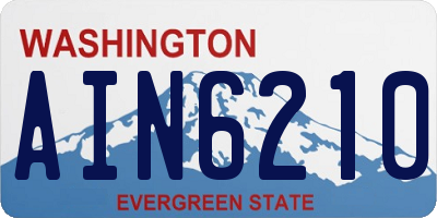 WA license plate AIN6210