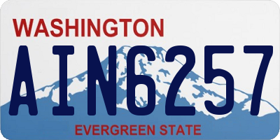 WA license plate AIN6257