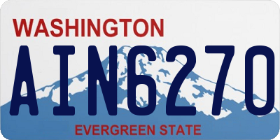 WA license plate AIN6270
