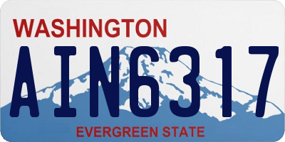 WA license plate AIN6317