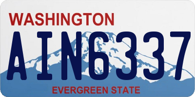 WA license plate AIN6337