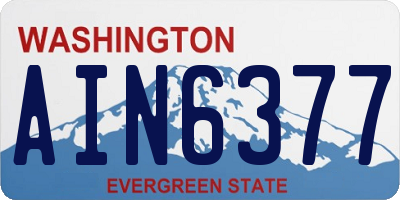 WA license plate AIN6377