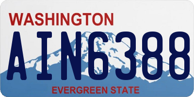 WA license plate AIN6388
