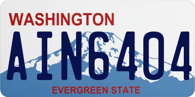 WA license plate AIN6404