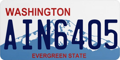 WA license plate AIN6405