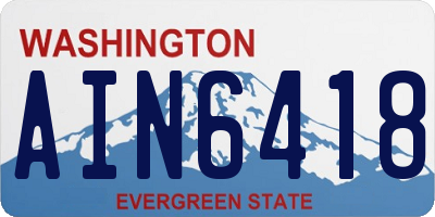 WA license plate AIN6418