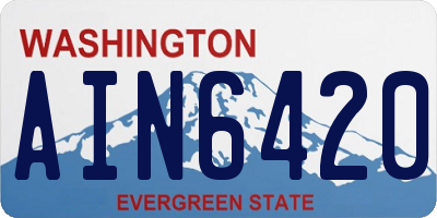 WA license plate AIN6420