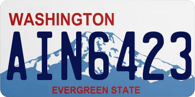 WA license plate AIN6423