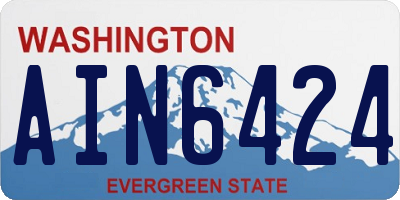 WA license plate AIN6424