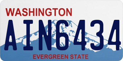 WA license plate AIN6434