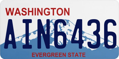 WA license plate AIN6436