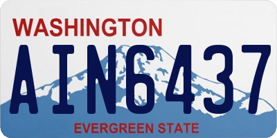 WA license plate AIN6437