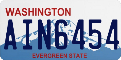 WA license plate AIN6454