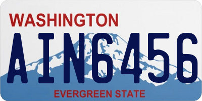 WA license plate AIN6456