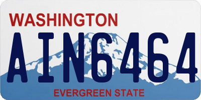 WA license plate AIN6464
