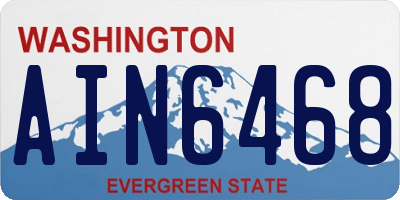 WA license plate AIN6468