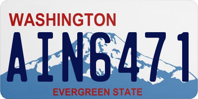 WA license plate AIN6471