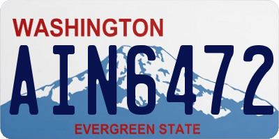 WA license plate AIN6472