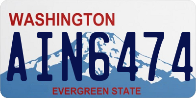 WA license plate AIN6474