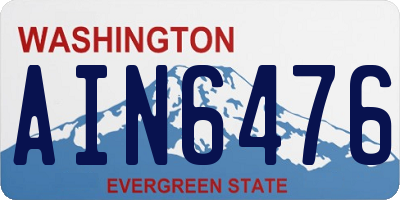WA license plate AIN6476