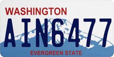 WA license plate AIN6477