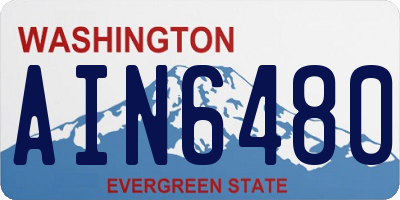 WA license plate AIN6480
