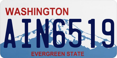 WA license plate AIN6519