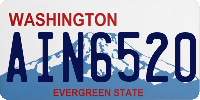 WA license plate AIN6520