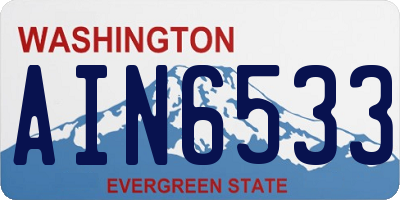 WA license plate AIN6533