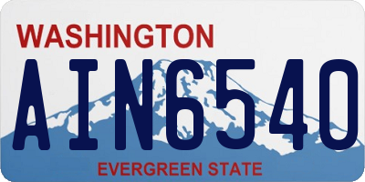 WA license plate AIN6540